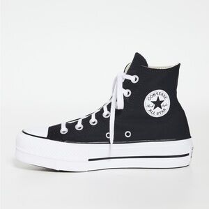High top black platform converse
